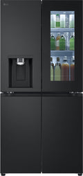 LG GMG861EPAE InstaView SLIM Multi-Door, Klasse E, 508 L, Kühlschrank mit Gefrierfach, Eis-, Crushed Ice- Wasserspender mit UVnano, Total NoFrost, Smart Inverter Kompressor, Wi-Fi, Farbe Matte Black