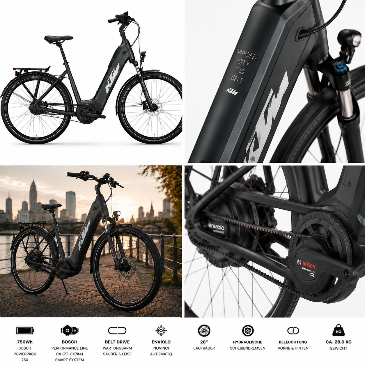 KTM MACINA CITY 710 BELT 750Wh NUVINCI ENVIOLO+BOSCH PT-CX7K4