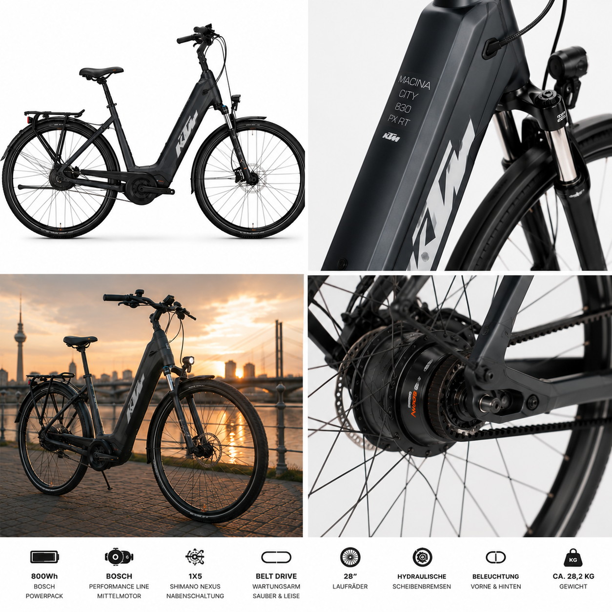 KTM MACINA CITY 830 PX RT 800Wh 1X5 SHIMANO NEXUS
