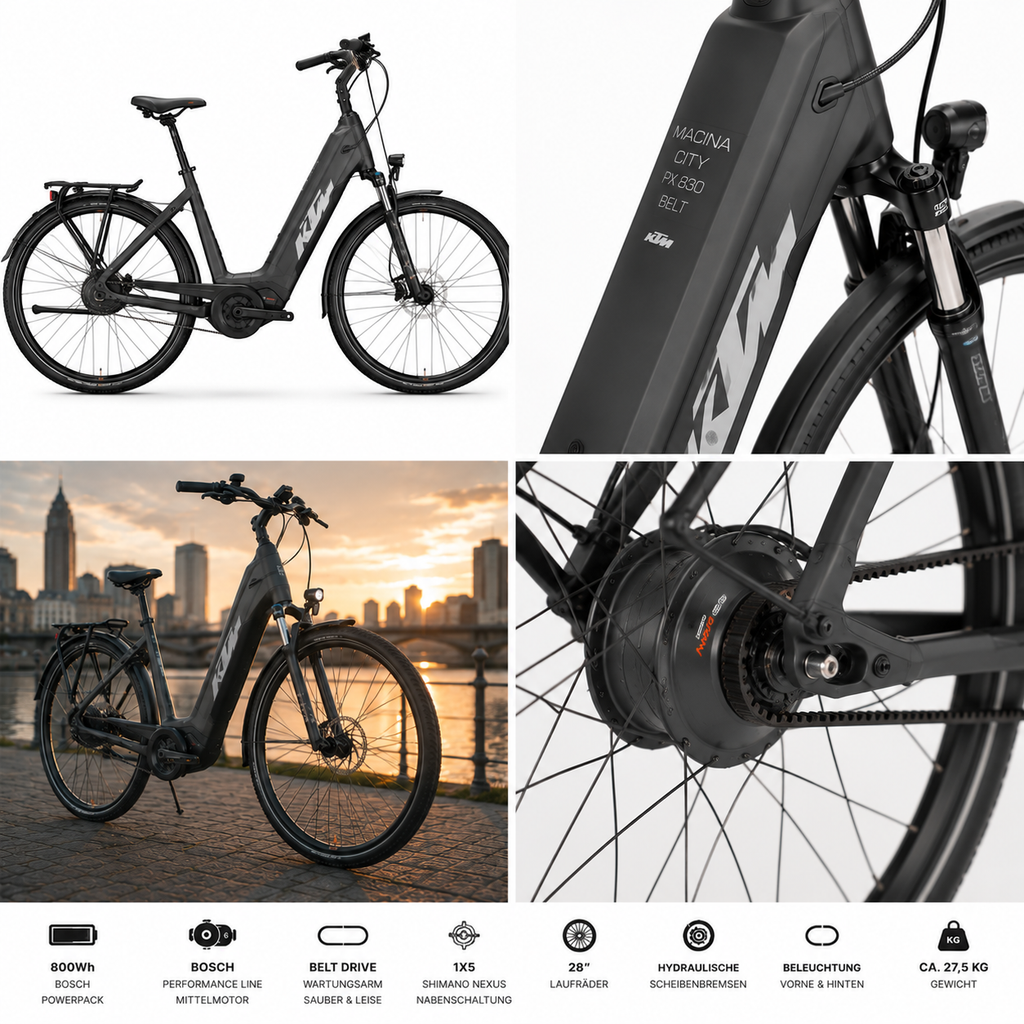 KTM MACINA CITY PX 830 BELT 800Wh 1X5 SHIMANO NEXUS