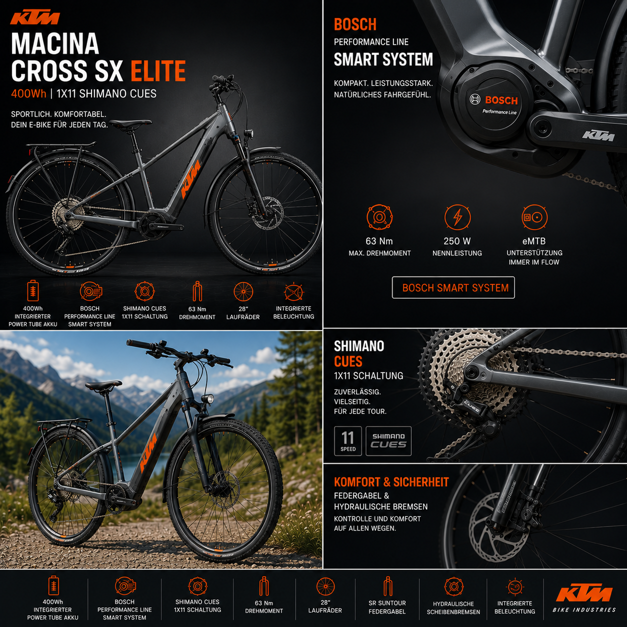 KTM MACINA CROSS SX ELITE 400Wh 1X11 SHIMANO CUES