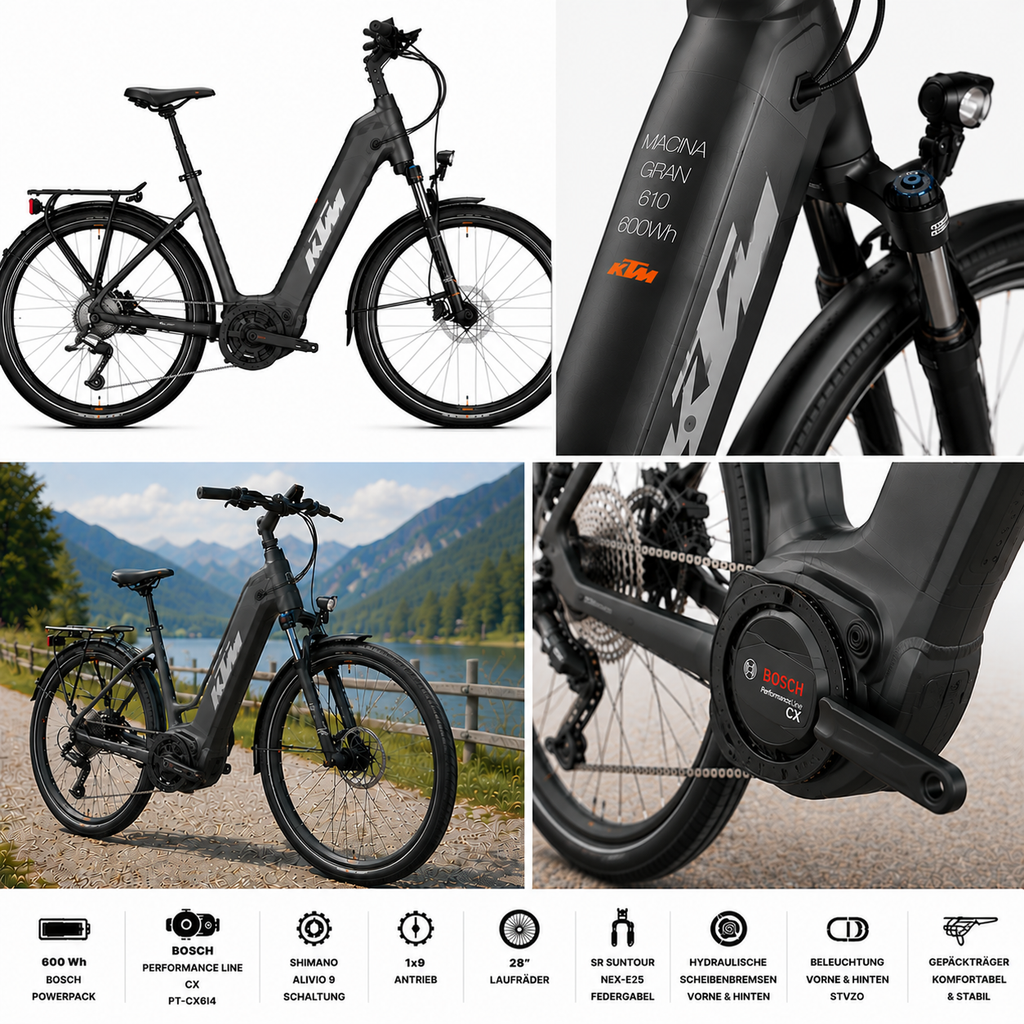 KTM MACINA GRAN 610 600Wh SH ALIVIO 9 + BOSCH PT-CX6I4