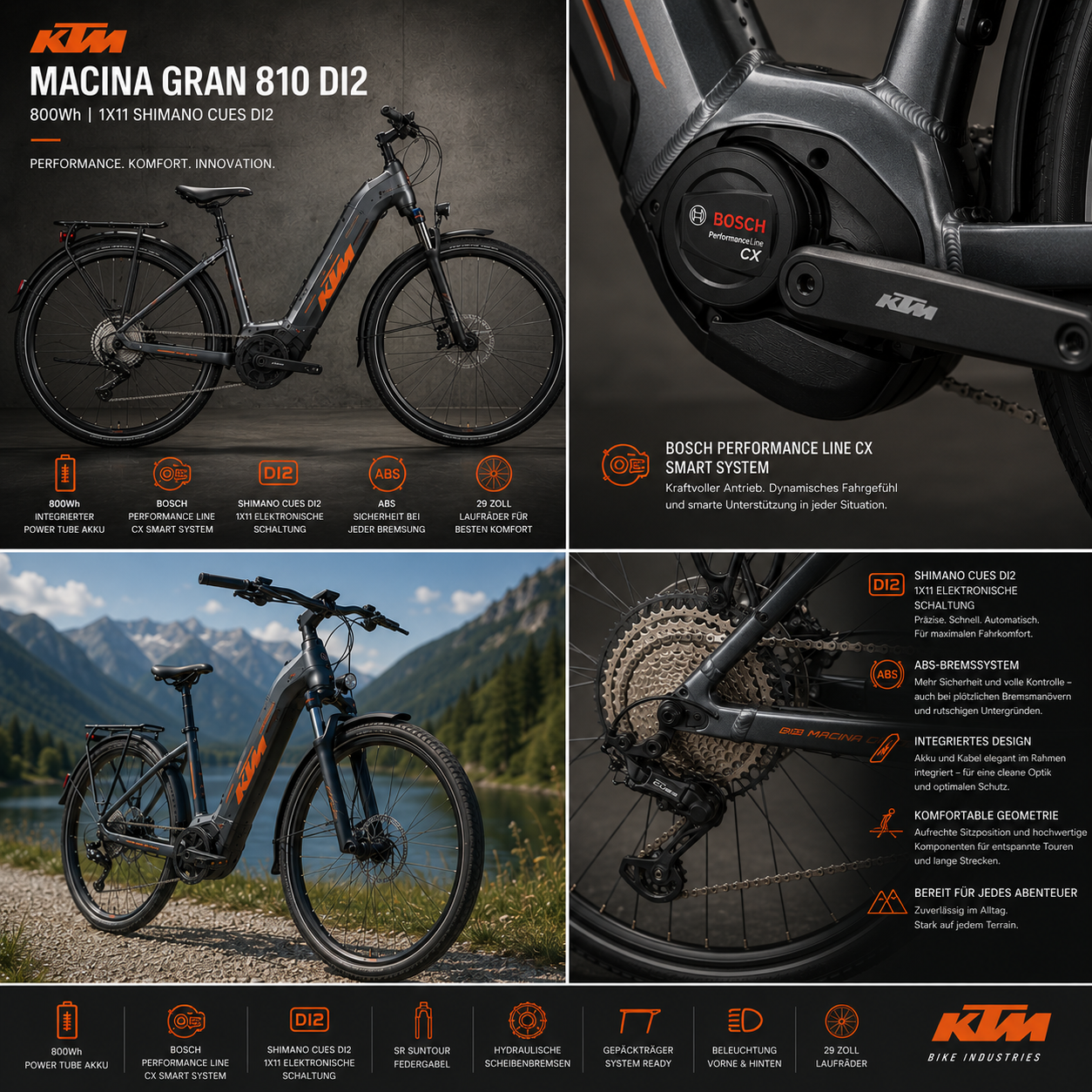 KTM MACINA GRAN 810 DI2 800Wh 1X11 SHIMANO CUES DI2