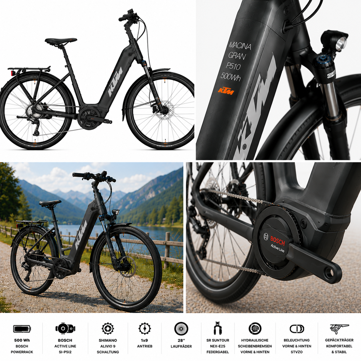 KTM MACINA GRAN P510 500Wh SH ALIVIO 9 + BOSCH SI-P5I2