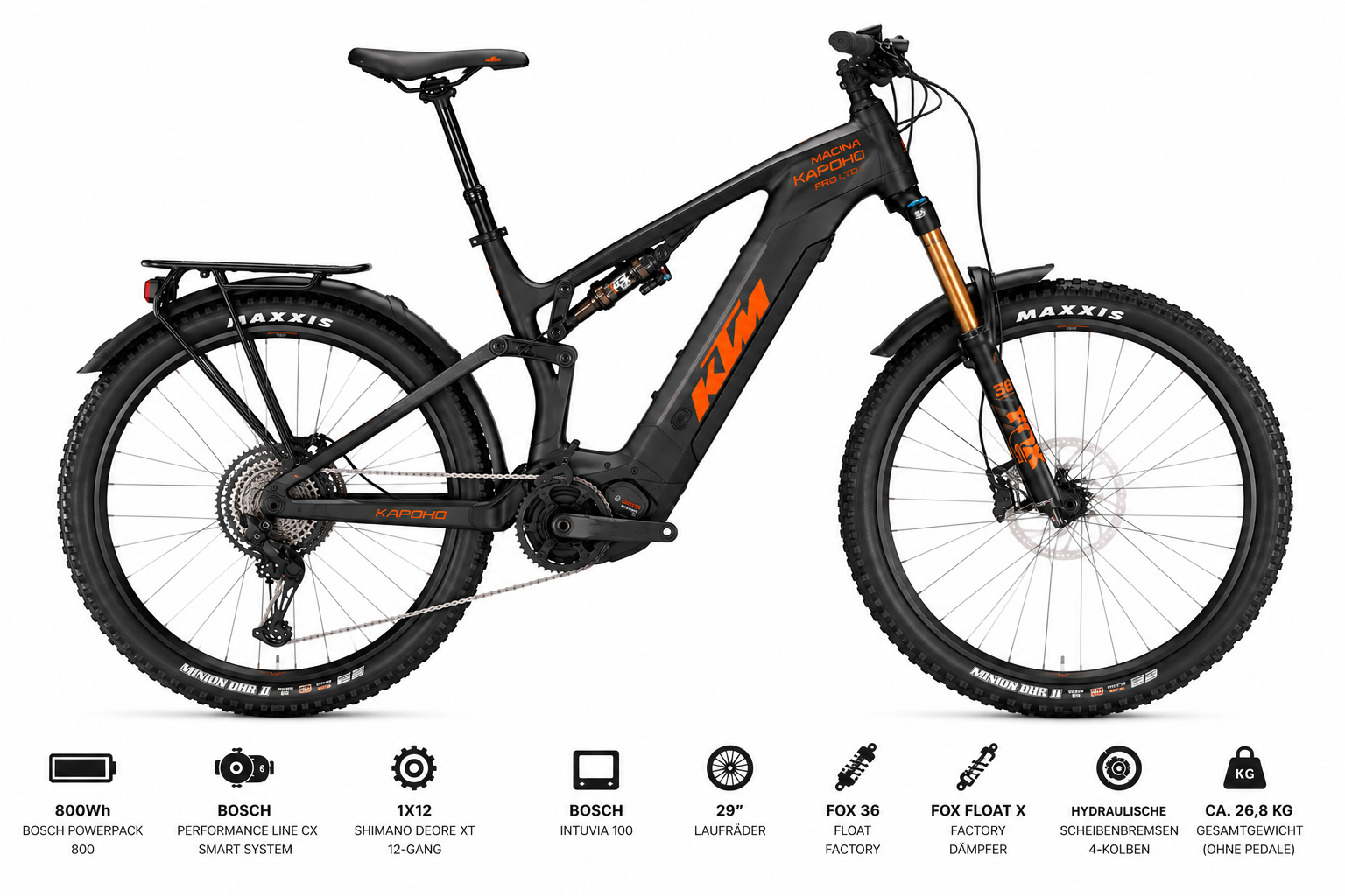 KTM MACINA KAPOHO PRO LTD 800Wh 1X12 SHIMANO DEORE XT