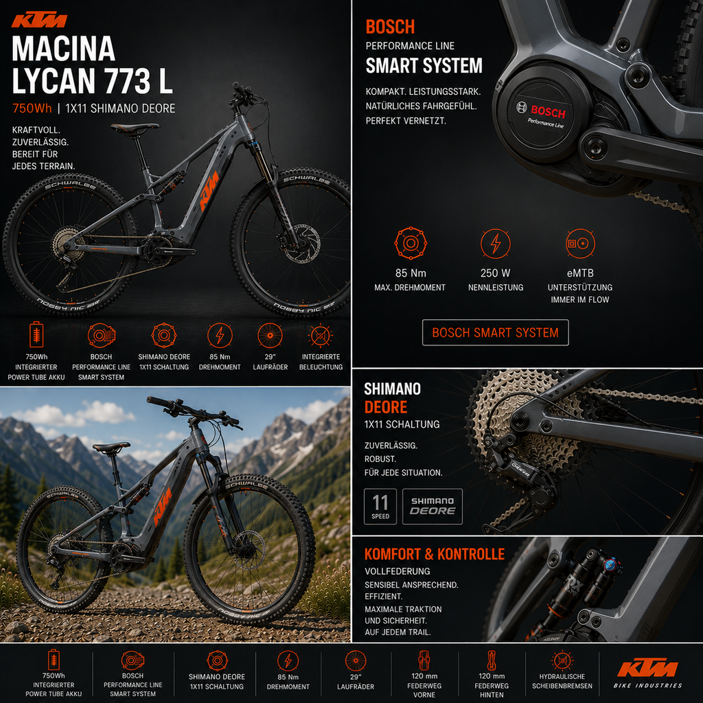 KTM MACINA LYCAN 773 L 750Wh 1X11 SHIMANO DEORE