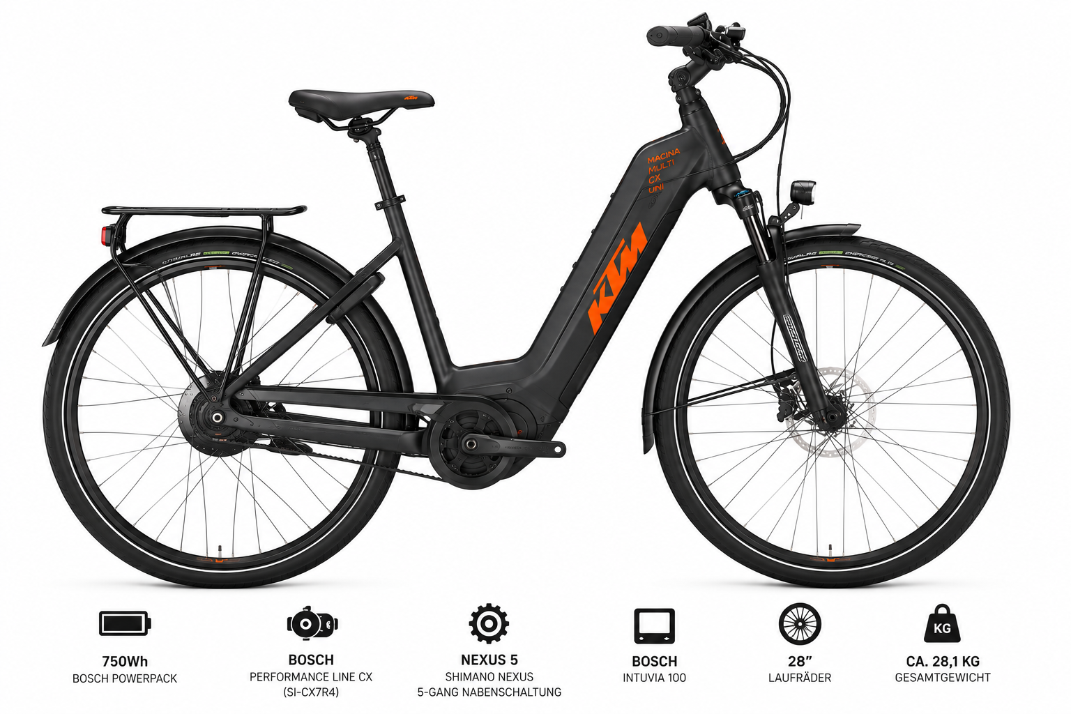 KTM MACINA MULTI CX UNI 750Wh SH NEXUS 5 + BOSCH SI-CX7R4