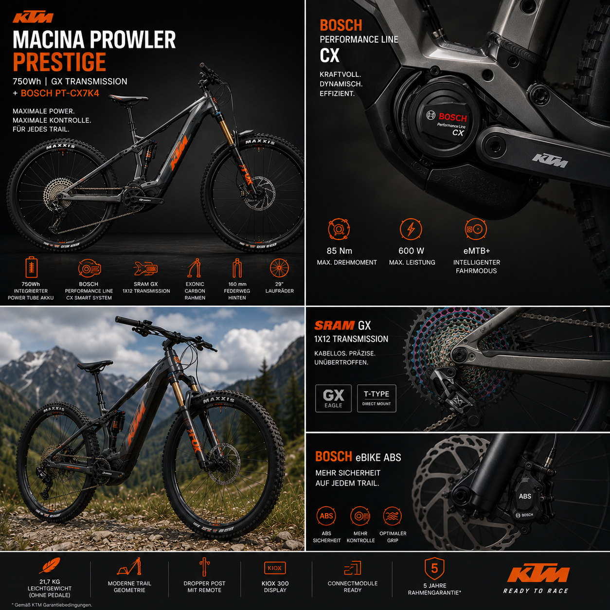 KTM MACINA PROWLER PRESTIGE 750Wh GX TRANSMISSION+BOSCH PT-CX7K4