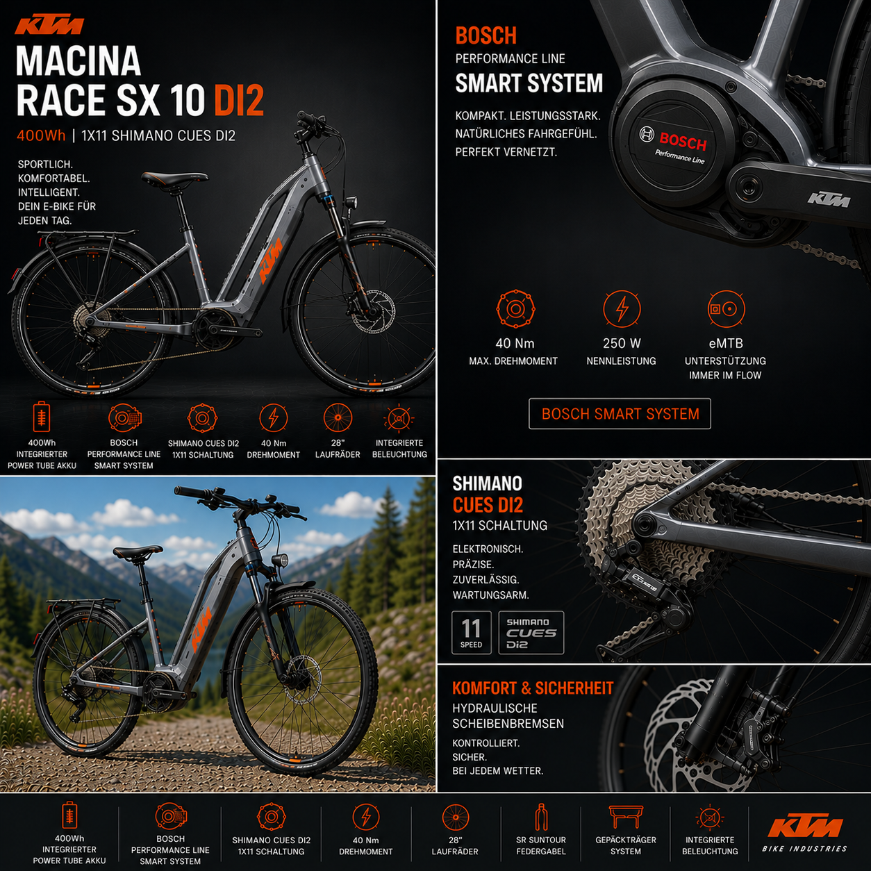 KTM MACINA RACE SX 10 DI2 400Wh 1X11 SHIMANO CUES DI2