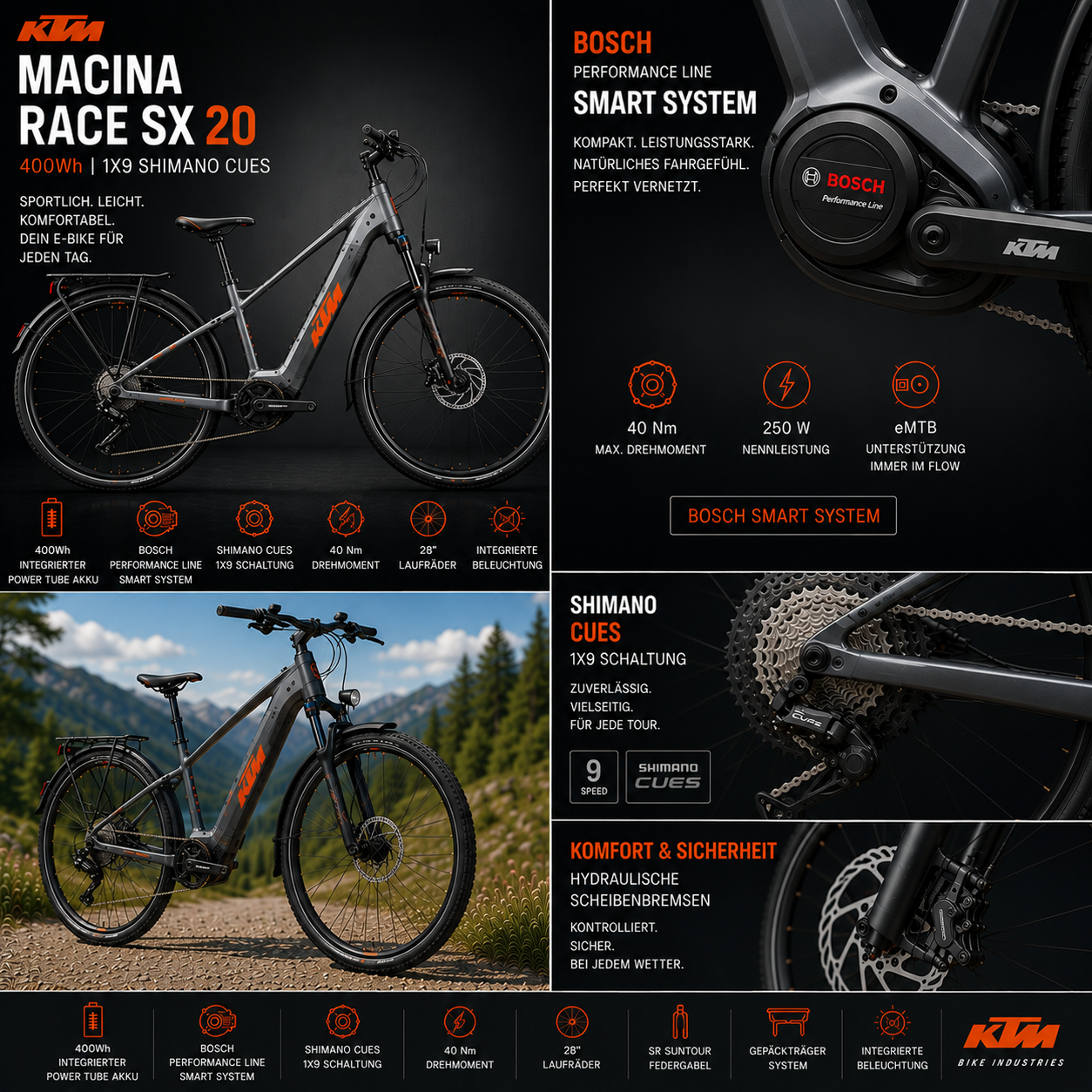 KTM MACINA RACE SX 20 400Wh 1X9 SHIMANO CUES