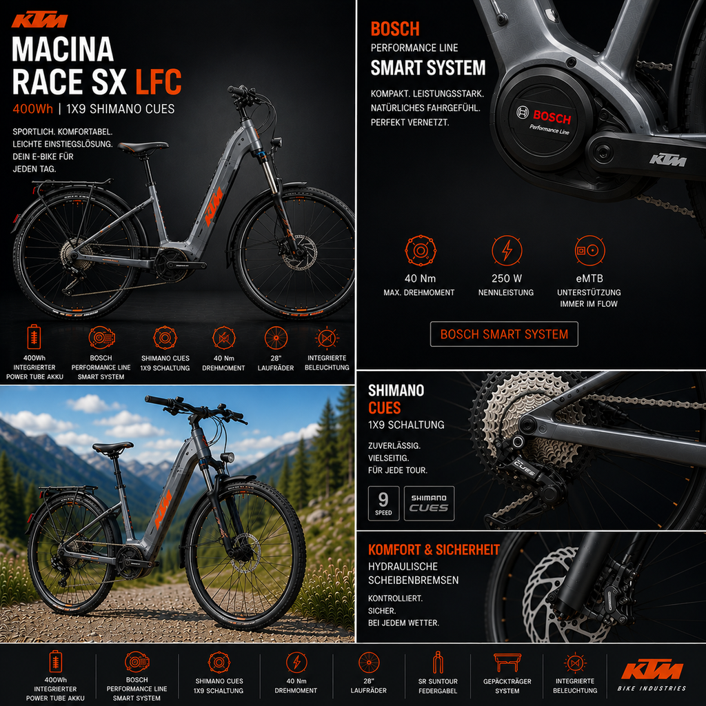 KTM MACINA RACE SX LFC 400Wh 1X9 SHIMANO CUES