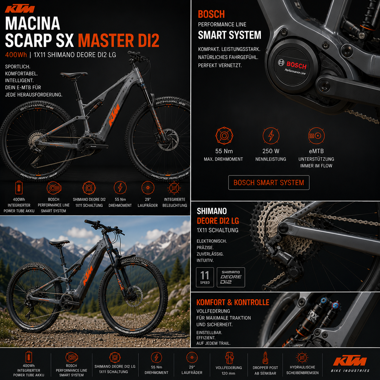 KTM MACINA SCARP SX MASTER DI2 400Wh 1X11 SHIMANO DEORE DI2 LG