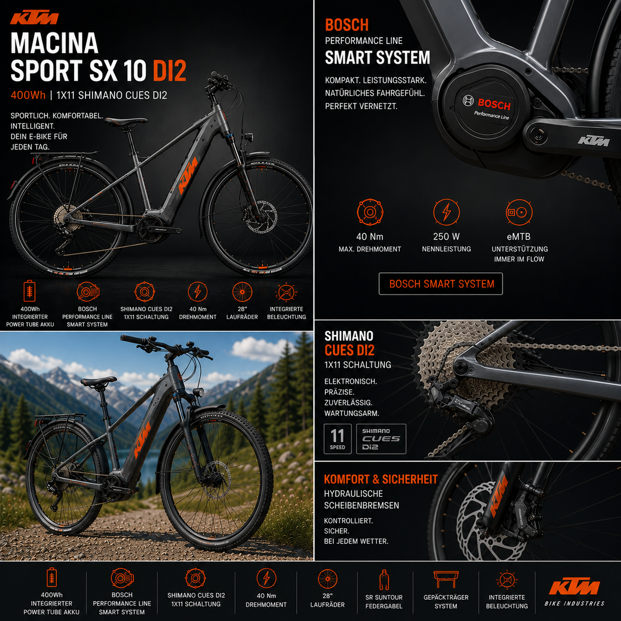 KTM MACINA SPORT SX 10 DI2 400Wh 1X11 SHIMANO CUES DI2