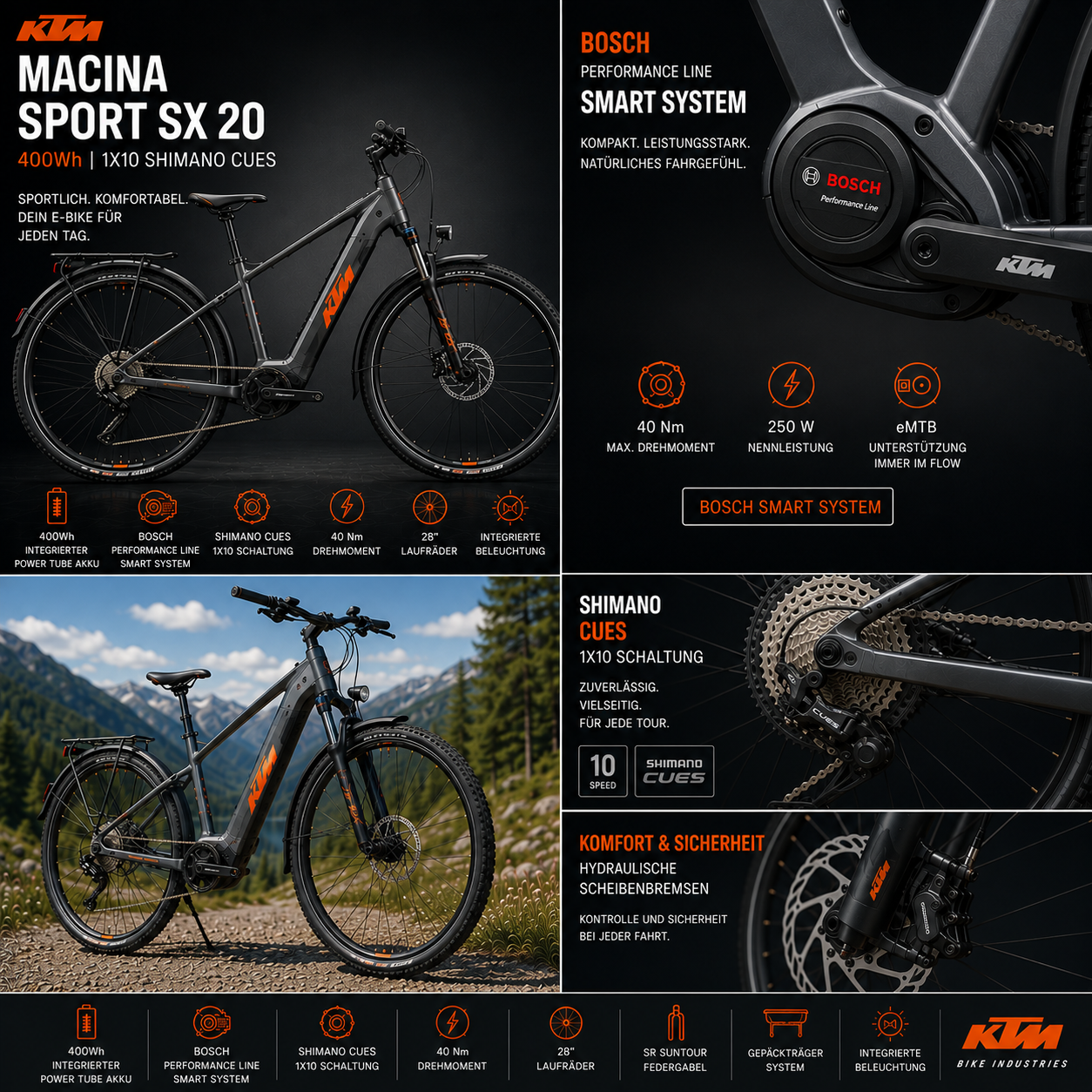 KTM MACINA SPORT SX 20 400Wh 1X10 SHIMANO CUES
