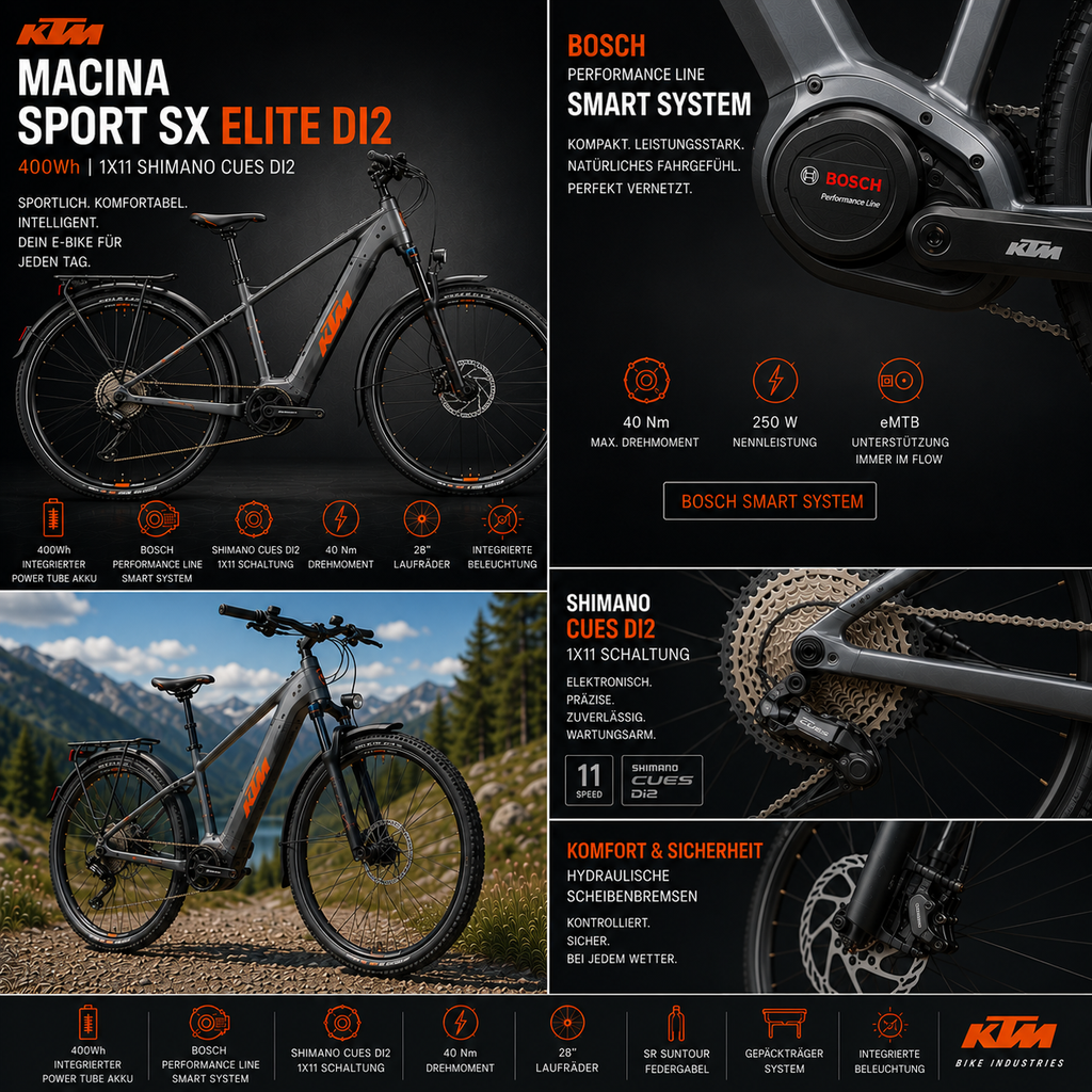 KTM MACINA SPORT SX ELITE DI2 400Wh 1X11 SHIMANO CUES DI2