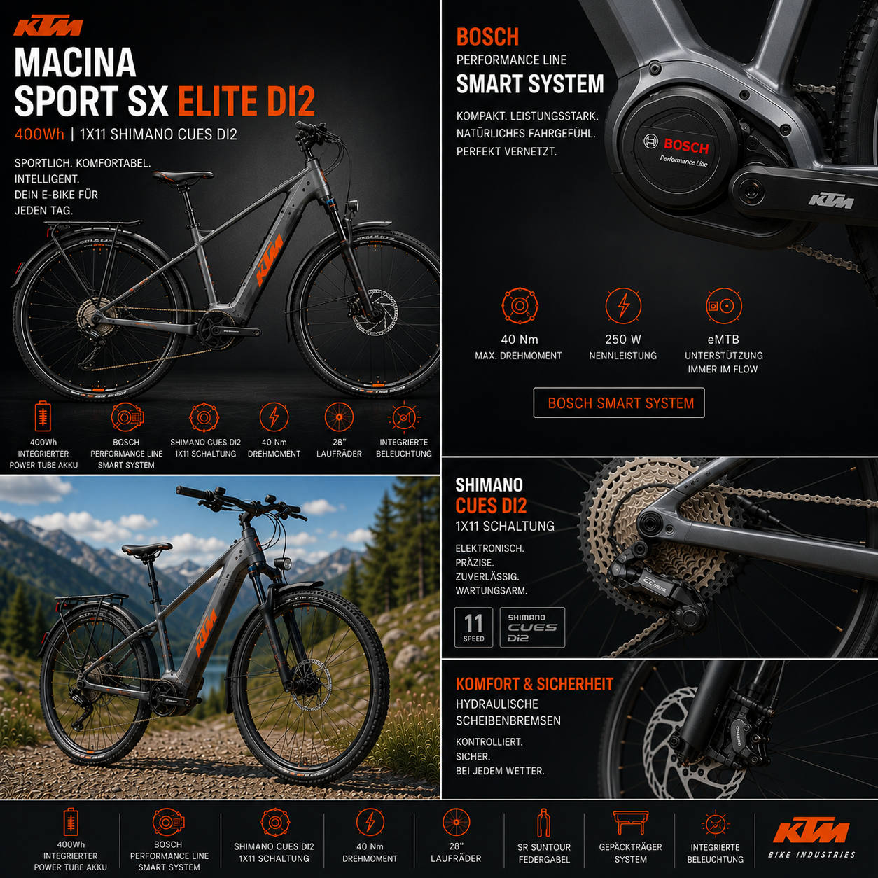KTM MACINA SPORT SX ELITE DI2 400Wh 1X11 SHIMANO CUES DI2