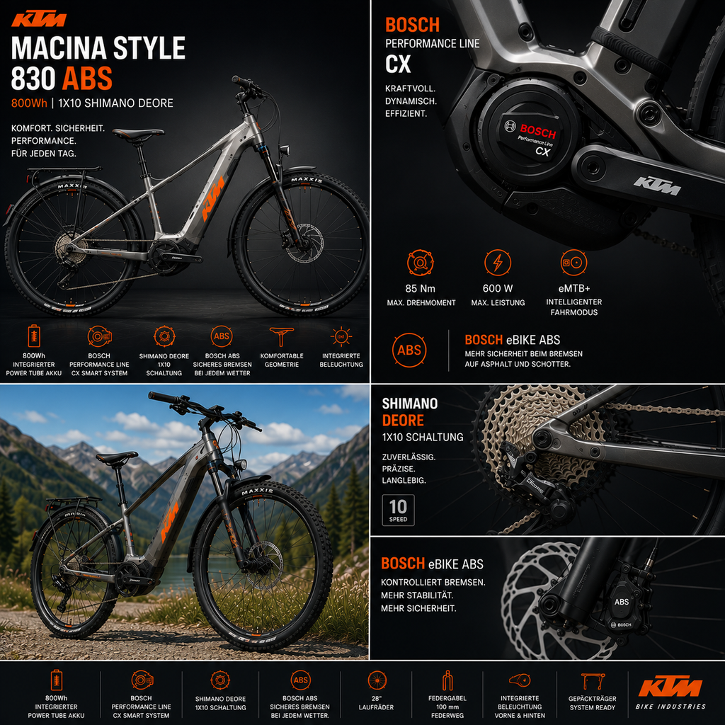KTM MACINA STYLE 830 ABS 800Wh 1X10 SHIMANO DEORE LG