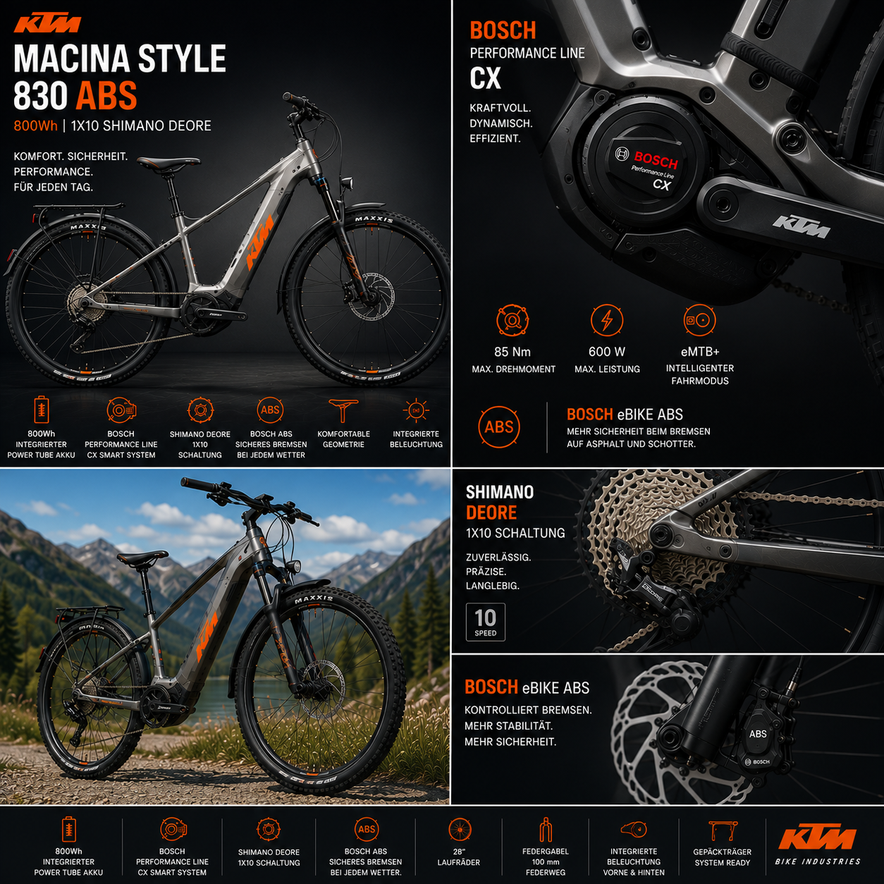 KTM MACINA STYLE 830 ABS 800Wh 1X10 SHIMANO DEORE LG