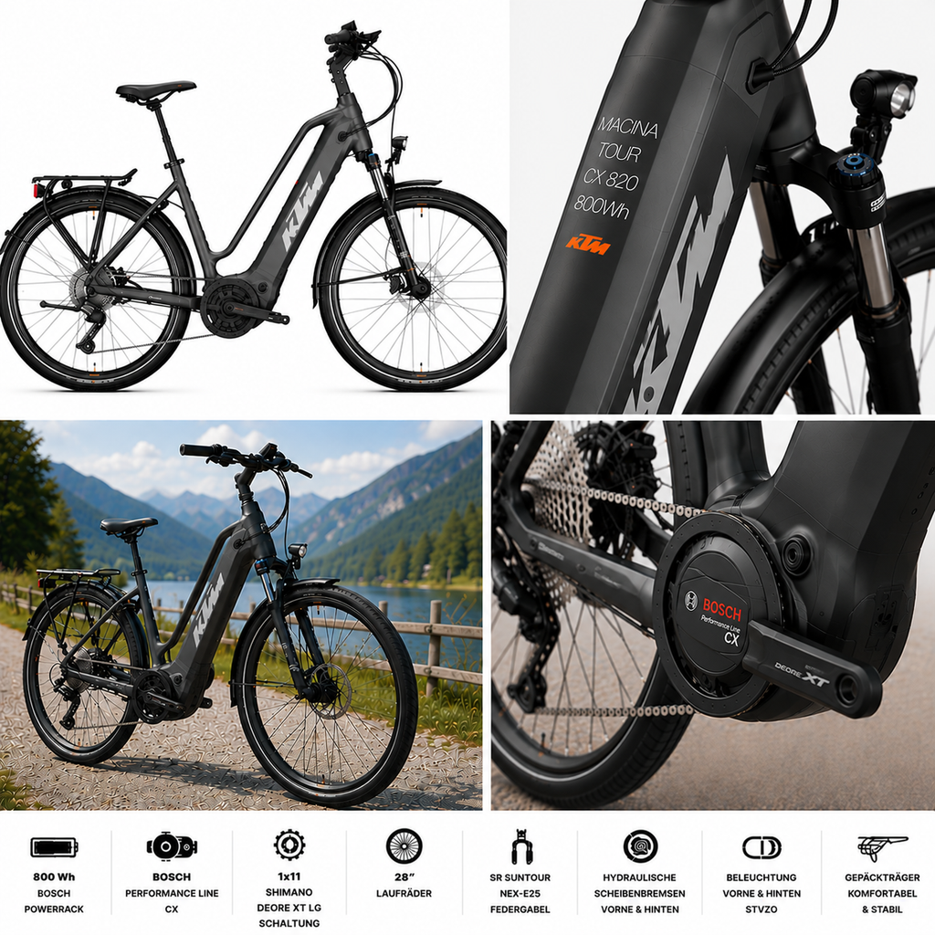 KTM MACINA TOUR CX 820 800Wh 1X11 SHIMANO DEORE XT LG