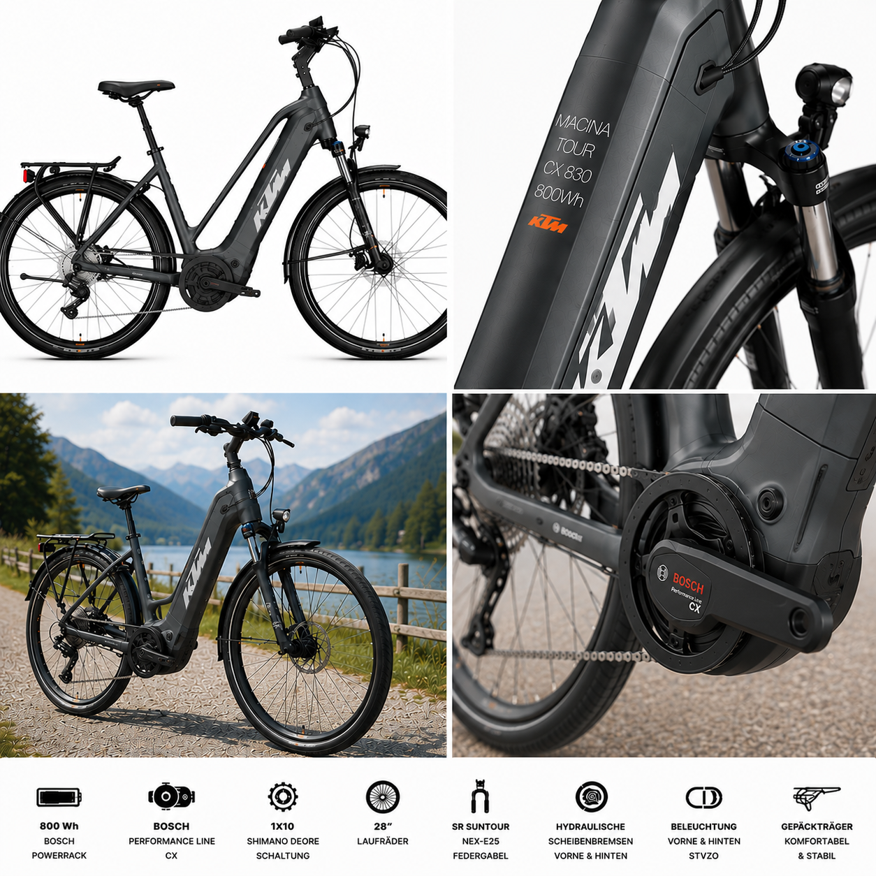 KTM MACINA TOUR CX 830 800Wh 1X10 SHIMANO DEORE LG
