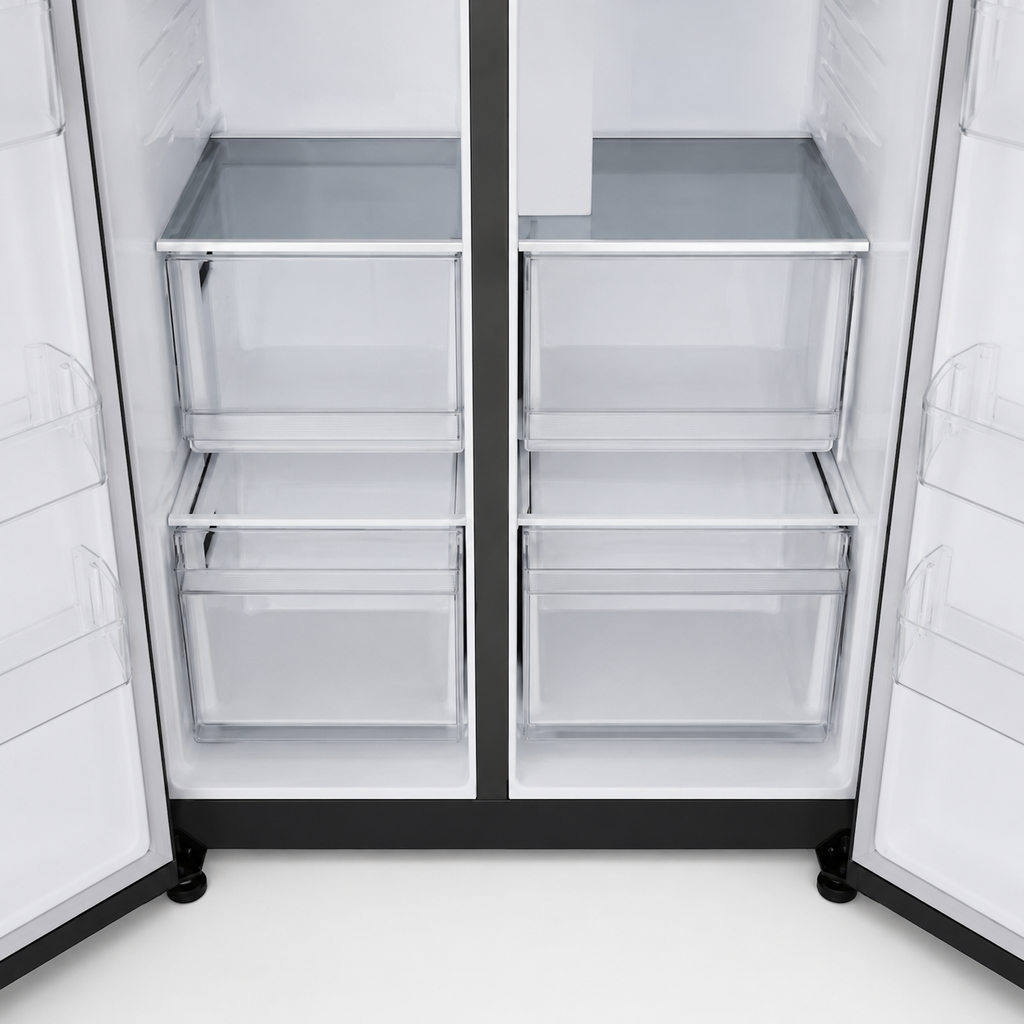 Side-by-Side Kühlschrank – Premium Crushed Ice, Wasserspender