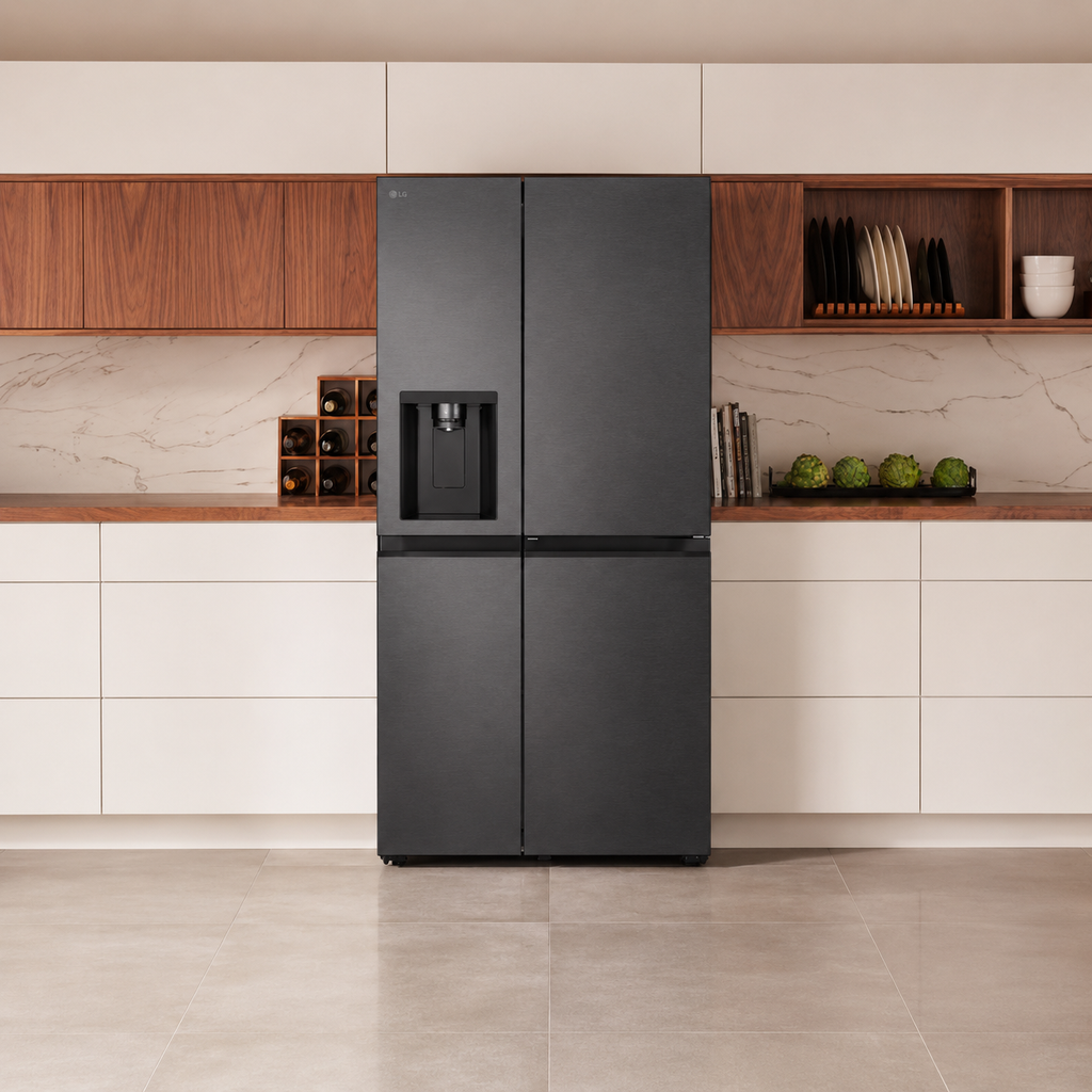 Side-by-Side Kühlschrank – Premium Crushed Ice, Wasserspender