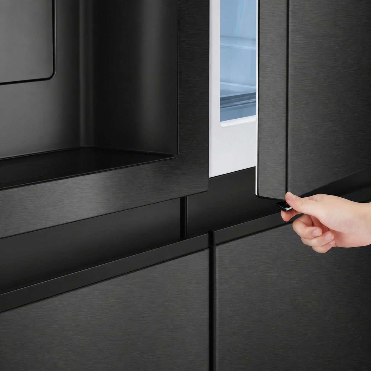 Side-by-Side Kühlschrank – Premium Crushed Ice, Wasserspender