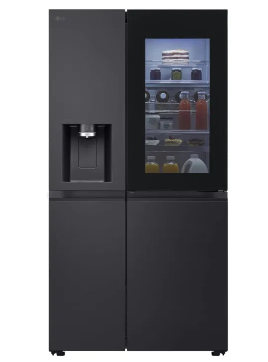 LG GSXE91EVAD Side-by-Side Kühlschrank und Gefrierfach mit InstaView 628L, Essence Matte Black