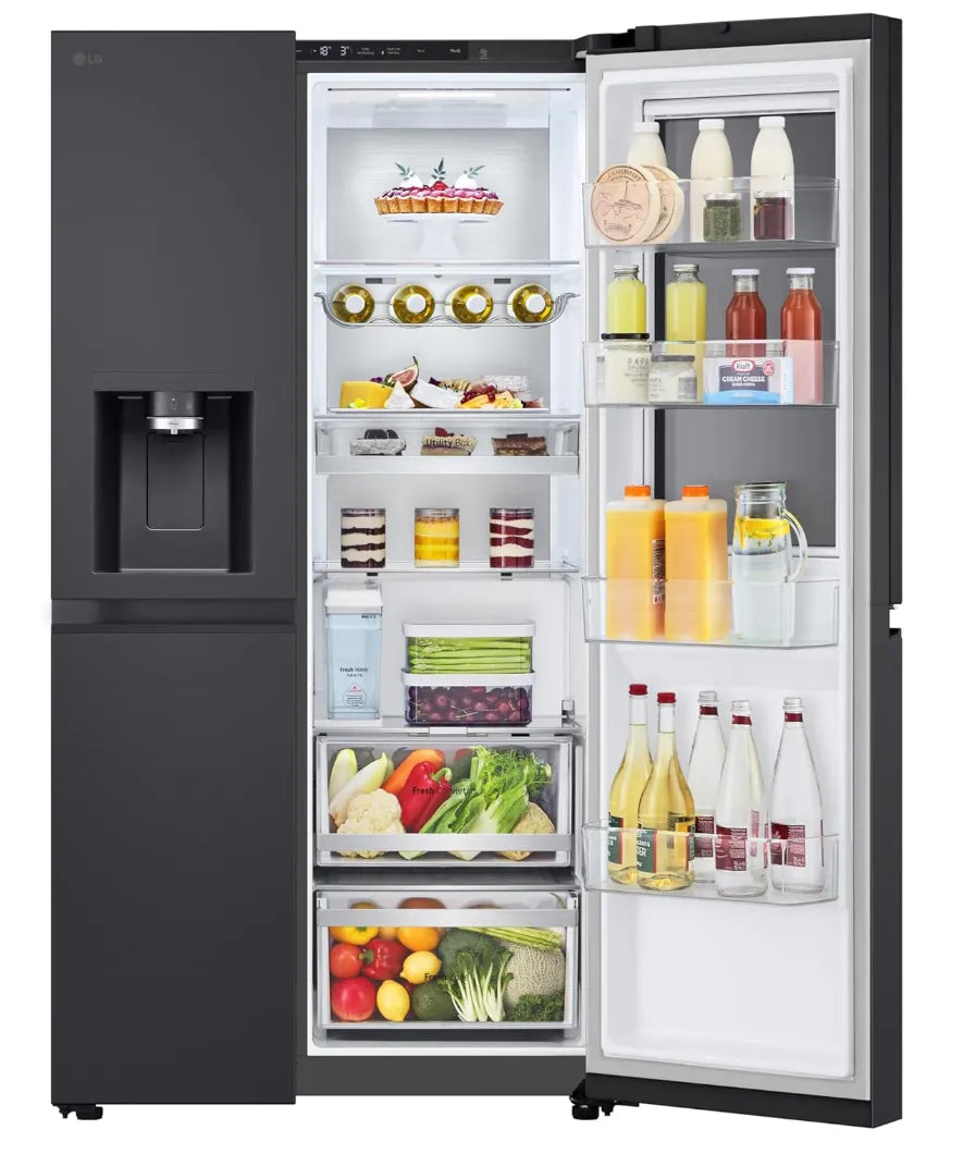 LG GSXE91EVAD Side-by-Side Kühlschrank und Gefrierfach mit InstaView 628L, Essence Matte Black