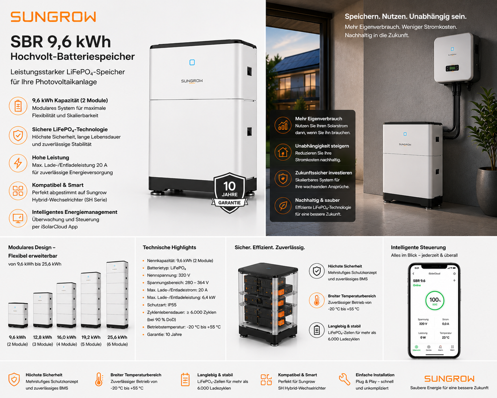 Sungrow SBR 9,6 kWh Speicher