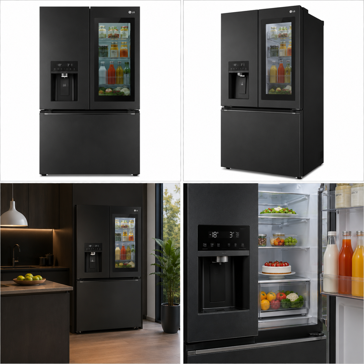 LG GMG861EPAE Kühlschrank – 508 Liter, Matte Black InstaView™ SLIM Multi-Door