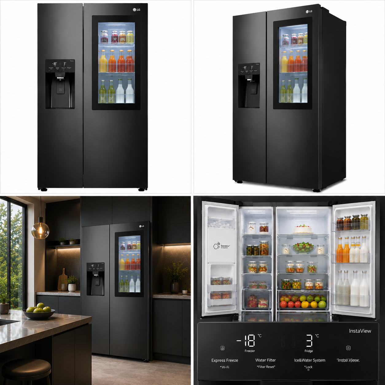 LG GSXE91MBAD InstaView® Side-by-Side Kühlschrank