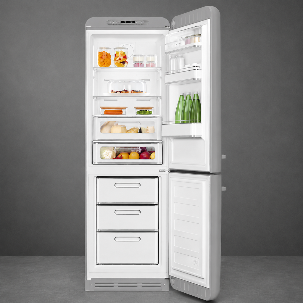 SMEG FAB32RSV5 Retro Kühl-Gefrierkombination Silber Metallic