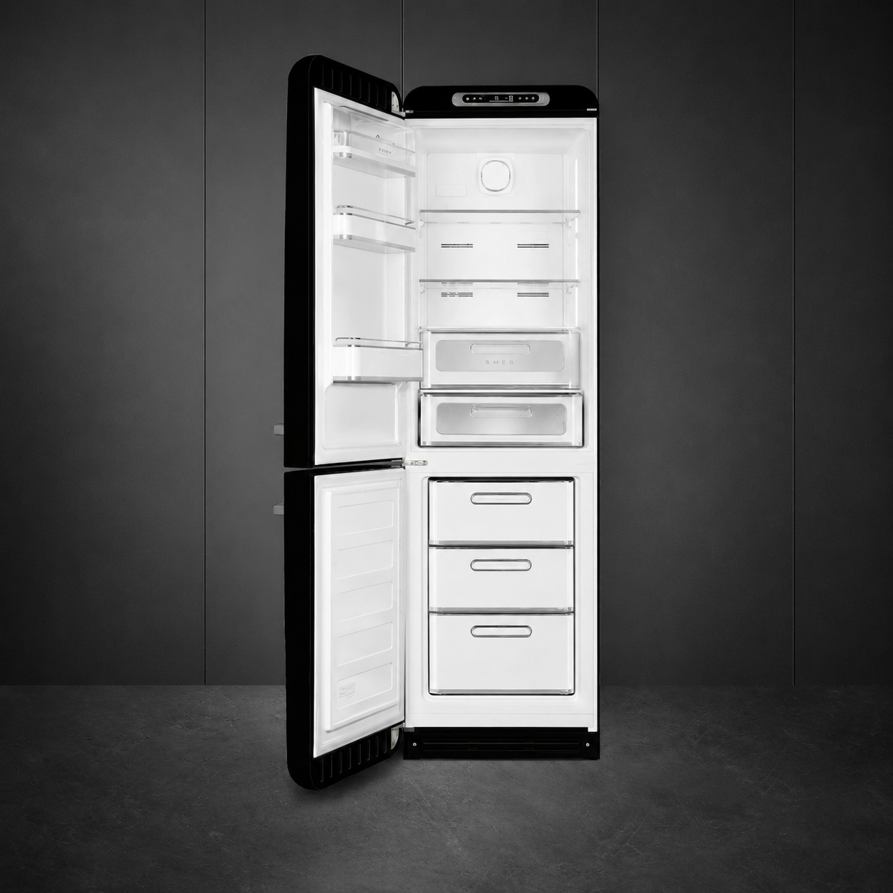 SMEG FAB32LBL5 Retro Kühl-Gefrierkombination Schwarz